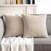 MIULEE Pack of 2 Orange Decorative Pillow Covers 16×16 Inch Soft Chenille Couch Throw Pillows Farmhouse Cushion Covers for Home Decor Sofa Bedroom Living Room(Beige)