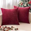 MIULEE Pack of 2 Orange Decorative Pillow Covers 16×16 Inch Soft Chenille Couch Throw Pillows Farmhouse Cushion Covers for Home Decor Sofa Bedroom Living Room(Burgundy)