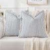 MIULEE Pack of 2 Rust Pillow Covers 26×26 Inch Striped Farmhouse Couch Throw Pillow Covers with Fringe Chic Linen Decorative Cushion Eruo Sham for Sofa Living Room Bed Outdoor Home Decor(Royal Blue)
