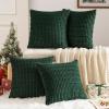 MIULEE Pack of 4 Fall Boho Farmhouse Orange Yellow Corduroy Decorative Throw Pillow Covers 18×18 Inch Soft Striped Pillow Covers Modern Rustic Home Decor for Sofa Living Room Couch Bed(Dark Green)