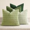 MIULEE Pack of 4 Fall Boho Farmhouse Orange Yellow Corduroy Decorative Throw Pillow Covers 18×18 Inch Soft Striped Pillow Covers Modern Rustic Home Decor for Sofa Living Room Couch Bed(Forest Green)