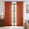 MIULEE Pinch Pleated Terracotta Linen Curtains 84 Inches Long 2 Panels for Bedroom Living Room, Burnt Orange Linen Textured Window Drapes Back Tab Hook Semi Sheer Light Filtering Rust Boho Fall Decor(Terracotta)