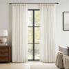 MIULEE Pinch Pleated Terracotta Linen Curtains 84 Inches Long 2 Panels for Bedroom Living Room, Burnt Orange Linen Textured Window Drapes Back Tab Hook Semi Sheer Light Filtering Rust Boho Fall Decor(Natural)