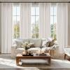 MIULEE Pinch Pleated Thick Linen Curtains 90 Inch 4 Panels Set Back Tab Memory Trained Pinch Pleat Semi Sheer Light Filtering Privacy Curtain Let Light in Window Drapes for Living Room Bedroom Natural(Beige White)