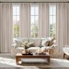 MIULEE Pinch Pleated Thick Linen Curtains 90 Inch 4 Panels Set Back Tab Memory Trained Pinch Pleat Semi Sheer Light Filtering Privacy Curtain Let Light in Window Drapes for Living Room Bedroom Natural(Natural)