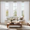 MIULEE Pinch Pleated Thick Linen Curtains 90 Inch 4 Panels Set Back Tab Memory Trained Pinch Pleat Semi Sheer Light Filtering Privacy Curtain Let Light in Window Drapes for Living Room Bedroom Natural(White)