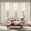 MIULEE Pinch Pleated Thick Linen Curtains 90 Inch 4 Panels Set Back Tab Memory Trained Pinch Pleat Semi Sheer Light Filtering Privacy Curtain Let Light in Window Drapes for Living Room Bedroom Natural(Birch)