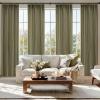 MIULEE Pinch Pleated Thick Linen Curtains 90 Inch 4 Panels Set Back Tab Memory Trained Pinch Pleat Semi Sheer Light Filtering Privacy Curtain Let Light in Window Drapes for Living Room Bedroom Natural(Olive Green)