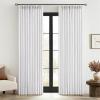 MIULEE Pinch Pleated Thick Linen Curtains 96 Inches Long 2 Panels for Living Room Bedroom, Memory Trained Pleat Drapes Light Filtering Nautral Birch Semi Sheer Window Curtains Hooks Rings Back Tab(White)