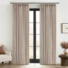 MIULEE Pinch Pleated Thick Linen Curtains 96 Inches Long 2 Panels for Living Room Bedroom, Memory Trained Pleat Drapes Light Filtering Nautral Birch Semi Sheer Window Curtains Hooks Rings Back Tab(Burlywood Birch)