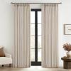 MIULEE Pinch Pleated Thick Linen Curtains 96 Inches Long 2 Panels for Living Room Bedroom, Memory Trained Pleat Drapes Light Filtering Nautral Birch Semi Sheer Window Curtains Hooks Rings Back Tab(Cream White)
