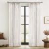 MIULEE Pinch Pleated Thick Linen Curtains 96 Inches Long 2 Panels for Living Room Bedroom, Memory Trained Pleat Drapes Light Filtering Nautral Birch Semi Sheer Window Curtains Hooks Rings Back Tab(Natural)