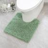 MIULEE Rust Microfiber Toilet Bath Mat U-Shaped Contour Shaggy Rugs Non Slip Extra Thick Soft Absorbent Water for Bathroom Commode Machine Washable(20×20 Inch)(Sage Green)