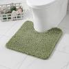 MIULEE Rust Microfiber Toilet Bath Mat U-Shaped Contour Shaggy Rugs Non Slip Extra Thick Soft Absorbent Water for Bathroom Commode Machine Washable(20×20 Inch)(Sage)