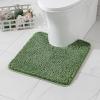MIULEE Rust Microfiber Toilet Bath Mat U-Shaped Contour Shaggy Rugs Non Slip Extra Thick Soft Absorbent Water for Bathroom Commode Machine Washable(20×20 Inch)(Moss Green)
