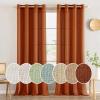 MIULEE Sage Green Linen Curtains 84 Inch Length 2 Panels Set for Bedroom Living Room, Soft Thick Linen Textured Window Drapes Semi Sheer Light Filtering Grommet Top Burlap Look Farmhouse Decor(Rust)