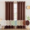 MIULEE Sage Green Linen Curtains 84 Inch Length 2 Panels Set for Bedroom Living Room, Soft Thick Linen Textured Window Drapes Semi Sheer Light Filtering Grommet Top Burlap Look Farmhouse Decor(Chocolate Brown)