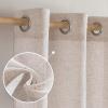 MIULEE Sage Green Linen Curtains 84 Inch Length 2 Panels Set for Bedroom Living Room, Soft Thick Linen Textured Window Drapes Semi Sheer Light Filtering Grommet Top Burlap Look Farmhouse Decor(Natural Linen White)