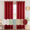 MIULEE Sage Green Linen Curtains 84 Inch Length 2 Panels Set for Bedroom Living Room, Soft Thick Linen Textured Window Drapes Semi Sheer Light Filtering Grommet Top Burlap Look Farmhouse Decor(Burgundy Red)