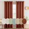MIULEE Sage Green Linen Curtains 84 Inch Length 2 Panels Set for Bedroom Living Room, Soft Thick Linen Textured Window Drapes Semi Sheer Light Filtering Grommet Top Burlap Look Farmhouse Decor(Terracotta)