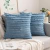 MIULEE Set of 2 Decorative Boho Throw Pillow Covers Linen Striped Jacquard Pattern Cushion Covers for Sofa Couch Living Room Bedroom 18×18 Inch Red(Blue)