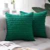MIULEE Set of 2 Decorative Boho Throw Pillow Covers Linen Striped Jacquard Pattern Cushion Covers for Sofa Couch Living Room Bedroom 18×18 Inch Red(Christmas Green)
