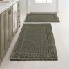 MIULEE Set of 2 Waffle Bathroom Rugs, Boho Bath Rugs Non Slip Washable, Super Absorbent Bath Mats, Ultra Soft Rubber Backed Shower Mats for Bathroom Floor, Tub and Shower, Chocolate, 18×30 Inch(Green)