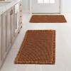 MIULEE Set of 2 Waffle Bathroom Rugs, Boho Bath Rugs Non Slip Washable, Super Absorbent Bath Mats, Ultra Soft Rubber Backed Shower Mats for Bathroom Floor, Tub and Shower, Chocolate, 18×30 Inch(Terracotta)