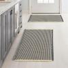 MIULEE Set of 2 Waffle Bathroom Rugs, Boho Bath Rugs Non Slip Washable, Super Absorbent Bath Mats, Ultra Soft Rubber Backed Shower Mats for Bathroom Floor, Tub and Shower, Chocolate, 18×30 Inch(Dark Grey & Yellow)