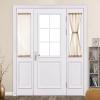 MIULEE Sidelight Sheer French Door Curtains 25 x 40 Inches Light Filtering Window Treatment with Tieback – 2 Panels, White(Brown)