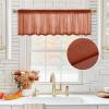 MIULEE Solid Burgundy Kitchen Sheer Valance for Christmas Linen Look Window Curtain, Living Room Windows Voile Valance Rod Pocket 1 Panels (60″ W x 18″ L), Burgundy Red(Terracotta)