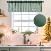 MIULEE Solid Burgundy Kitchen Sheer Valance for Christmas Linen Look Window Curtain, Living Room Windows Voile Valance Rod Pocket 1 Panels (60″ W x 18″ L), Burgundy Red(Dark Green)