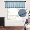 MIULEE Solid Burgundy Kitchen Sheer Valance for Christmas Linen Look Window Curtain, Living Room Windows Voile Valance Rod Pocket 1 Panels (60″ W x 18″ L), Burgundy Red(Dusty Blue)