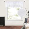 MIULEE Solid Burgundy Kitchen Sheer Valance for Christmas Linen Look Window Curtain, Living Room Windows Voile Valance Rod Pocket 1 Panels (60″ W x 18″ L), Burgundy Red(White)