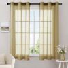 MIULEE Solid Color Sheer Curtains 63 Inches Long 2 Panels Set – Elegant Lightweight Grommet Light Filtering Window Voile Panels/Drapes/Treatment for Bedroom Living Room W42 x L63 Inch, Beige(Dark Gold)