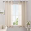 MIULEE Solid Color Sheer Curtains 63 Inches Long 2 Panels Set – Elegant Lightweight Grommet Light Filtering Window Voile Panels/Drapes/Treatment for Bedroom Living Room W42 x L63 Inch, Beige(Cream)