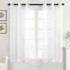 MIULEE Solid Color Sheer Curtains 63 Inches Long 2 Panels Set – Elegant Lightweight Grommet Light Filtering Window Voile Panels/Drapes/Treatment for Bedroom Living Room W42 x L63 Inch, Beige(White)