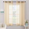 MIULEE Solid Color Sheer Curtains 63 Inches Long 2 Panels Set – Elegant Lightweight Grommet Light Filtering Window Voile Panels/Drapes/Treatment for Bedroom Living Room W42 x L63 Inch, Beige(Cream Beige)