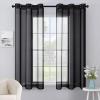 MIULEE Solid Color Sheer Curtains 63 Inches Long 2 Panels Set – Elegant Lightweight Grommet Light Filtering Window Voile Panels/Drapes/Treatment for Bedroom Living Room W42 x L63 Inch, Beige(Black)
