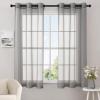 MIULEE Solid Color Sheer Curtains 63 Inches Long 2 Panels Set – Elegant Lightweight Grommet Light Filtering Window Voile Panels/Drapes/Treatment for Bedroom Living Room W42 x L63 Inch, Beige(Grey)