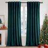 MIULEE Velvet Curtains 90 inches 2 Panels – Luxury Room Darkening Curtains for Bedroom Living Room Thermal Insulated Super Soft Window Drapes Rod Pocket & Back Tab, Olive Green, W 52 x L 90 inch(Teal Green)
