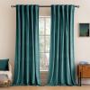 MIULEE Velvet Curtains 90 inches 2 Panels – Luxury Room Darkening Curtains for Bedroom Living Room Thermal Insulated Super Soft Window Drapes Rod Pocket & Back Tab, Olive Green, W 52 x L 90 inch(Teal)