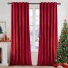 MIULEE Velvet Curtains 90 inches 2 Panels – Luxury Room Darkening Curtains for Bedroom Living Room Thermal Insulated Super Soft Window Drapes Rod Pocket & Back Tab, Olive Green, W 52 x L 90 inch(Red)