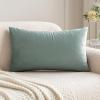 MIULEE Velvet Pillow Cover Soft Luxury Decorative Throw Pillow Cover Single Rectangle Cushion Case for Couch Sofa Bedroom Car Decor,12×20 Inch Dark Blue(Blue Grey)