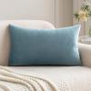 MIULEE Velvet Pillow Cover Soft Luxury Decorative Throw Pillow Cover Single Rectangle Cushion Case for Couch Sofa Bedroom Car Decor,12×20 Inch Dark Blue(Light Blue)