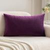 MIULEE Velvet Pillow Cover Soft Luxury Decorative Throw Pillow Cover Single Rectangle Cushion Case for Couch Sofa Bedroom Car Decor,12×20 Inch Dark Blue(Eggplant Purple)