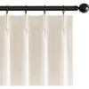 MIULEE Velvet Pinch Pleated Blackout Curtains 96 inches Long, Gold Brown Pleat Design Thermal Insulated Luxury Window Drapes for Living Room Bedroom with Hooks, Set of 2(Ivory)