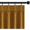 MIULEE Velvet Pinch Pleated Blackout Curtains 96 inches Long, Gold Brown Pleat Design Thermal Insulated Luxury Window Drapes for Living Room Bedroom with Hooks, Set of 2(Gold)