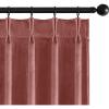 MIULEE Velvet Pinch Pleated Blackout Curtains 96 inches Long, Gold Brown Pleat Design Thermal Insulated Luxury Window Drapes for Living Room Bedroom with Hooks, Set of 2(Dusty Rose)