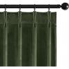 MIULEE Velvet Pinch Pleated Blackout Curtains 96 inches Long, Gold Brown Pleat Design Thermal Insulated Luxury Window Drapes for Living Room Bedroom with Hooks, Set of 2(Olive Green)
